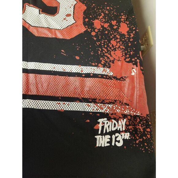 Friday the 13th Jason Voorhees Bloody Hockey Jersey  Black and Red #13 Size LARG - Picture 6 of 8